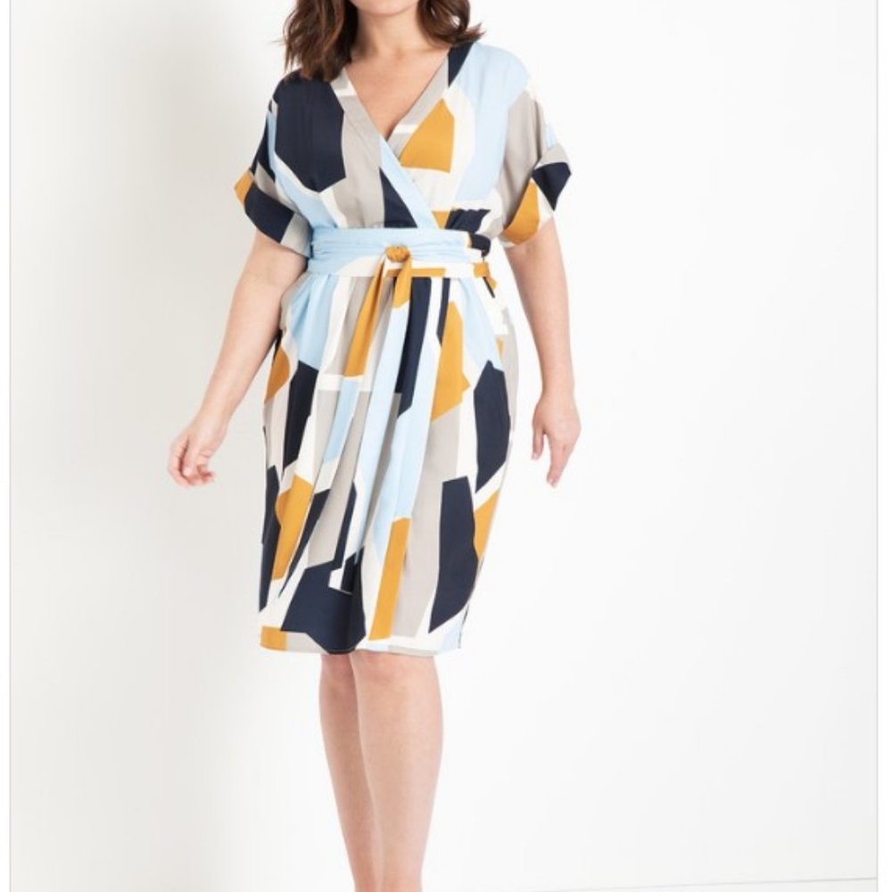 Wrap tie waist dress